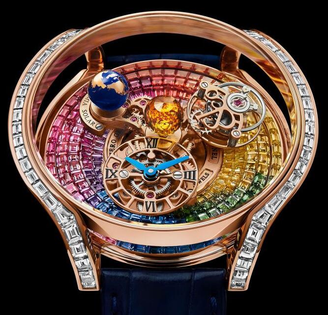 Review Jacob & Co ASTRONOMIA SOLAR BAGUETTE RAINBOW AS800.40.BD.UA.A Replica watch - Click Image to Close